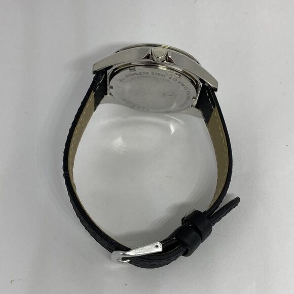 Fossil ES2203 Women's Black Leather Analog Silver Dial Quartz Wrist Watch EY731 - Picture 11 of 12